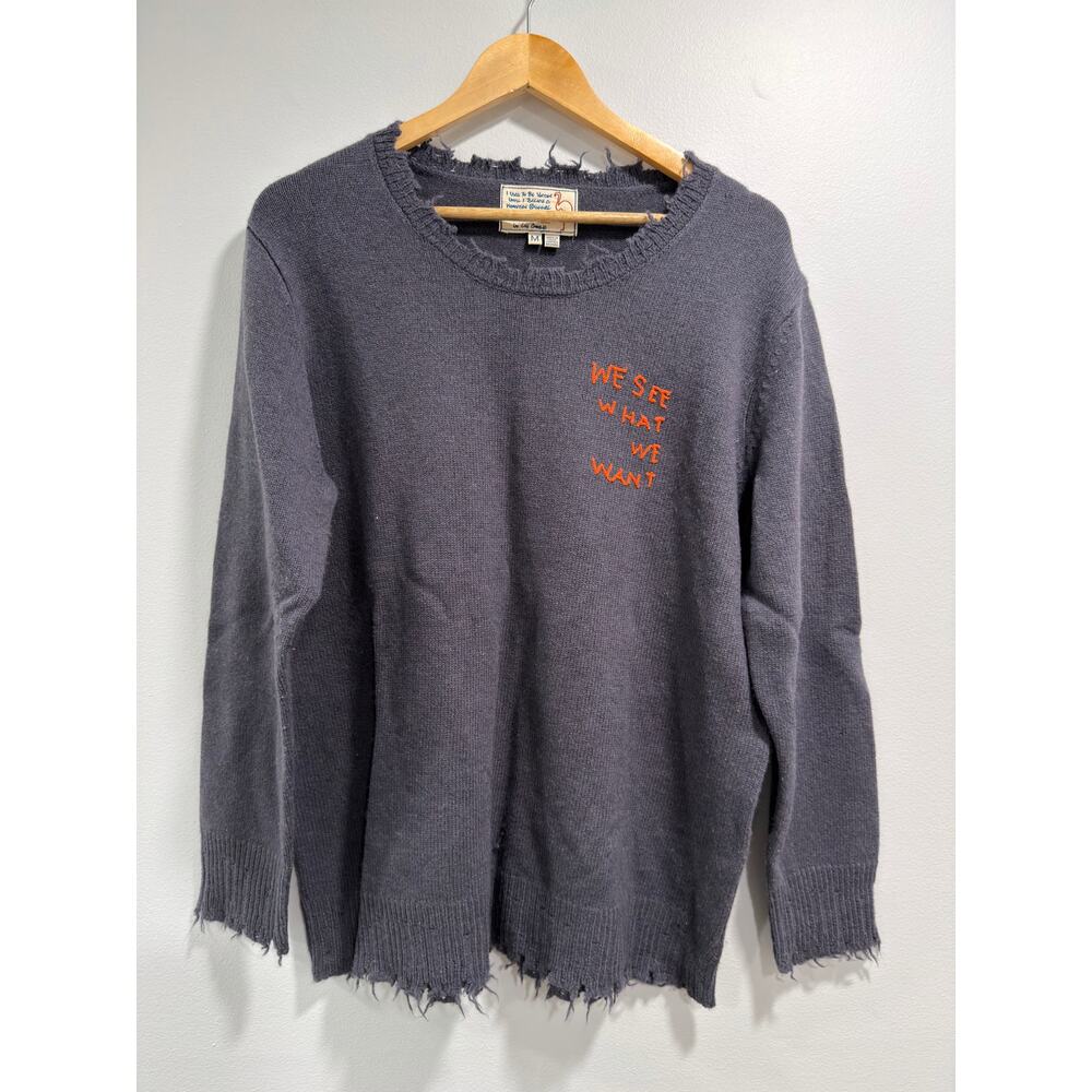 Sandrine Rose X Free People Oversized Distressed Wool Cashmere Blend Sweater M